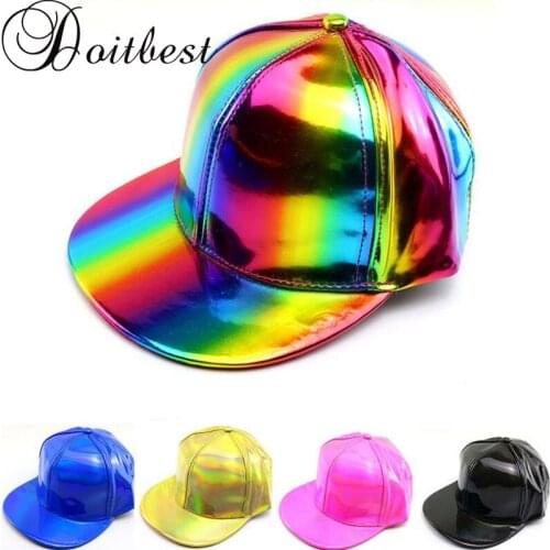 Doitbest Women PU Leather Baseball Cap mens hip hop Spring large Boys Girls snapback Caps suit for Teens Lovers Dance Party