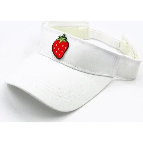 2020 Cotton Strawberry Fruit Embroidery Visors Baseball Cap Adjustable Snapback Cap for Men and Women 177