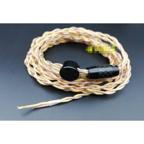 Diy earphone wire 7n single crystal copper wire 4share 1.25m with splitter