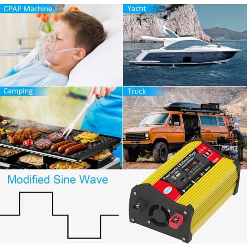 4000w Power Inverter Pure Sine Wave Converter Car Inverter and LCD Display for Automotive Car