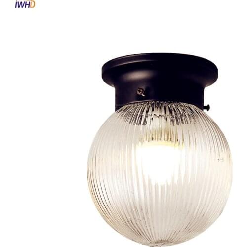 IWHD Glass Retro Vintage LED Ceiling Light Fxitures Flafonnier Hallway Balcony Ceiling Lamp Home Lighting Plafon 3w