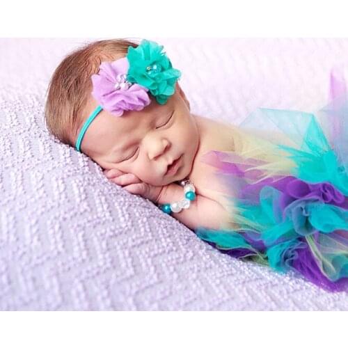 Baby girl headband Infant hair accessory crystal Tie bow floral newborn tiara headwrap Toddler bandage Ribbon Headwear flower