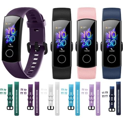 1PC 2020 Colorful Silicone Wristbands Watch Band Replacement Strap Smart Watch Bracelet Strap For Honor Band 5 4