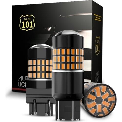 Route101 W21W WY21W 7440 LED Lamp Yellow T20 W21/5W 7443 12V 24V P27/7W T25 3157 Dual LED Bulb Car Amber Turn Signal Light