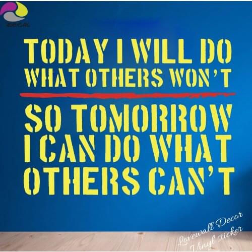 Today i will do Quote Wall Sticker Gym School office Fitness Workout Inspiring Motivation Wall Decal DIY Boxing Vinyl Room Decor