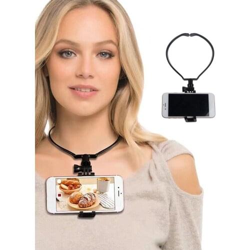 Hands Free Phone Mount Wearable Neck Smartphone Selfie Sticks for Iphone Samsung Huawei Gopro Go Pro POV Photographing Monopod