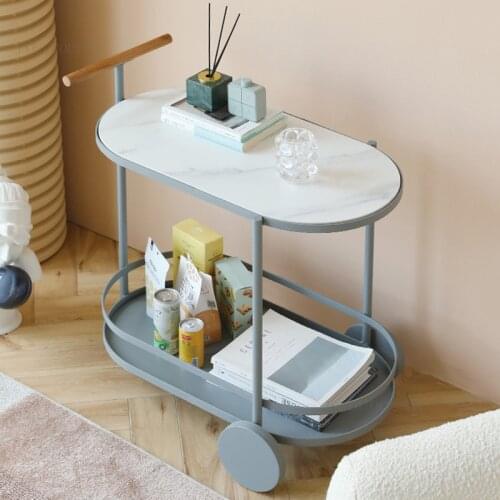 Nordic Home Furniture Kitchen Island Table Simple Restaurant Apartment Trolleys Living Room Club Floor Storage Cart with Wheels