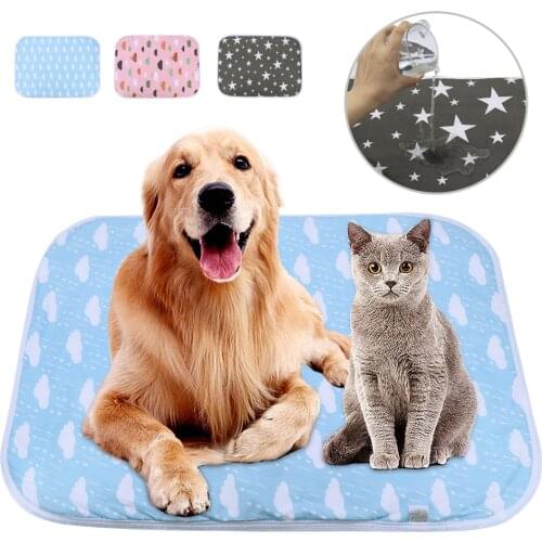 Washable Pet Urine Pad Reusable Dog Cat Diaper Mat Waterproof 3 Layer Absorbent Dogs Diapers Pads Star Print For Sofa Bed Floor