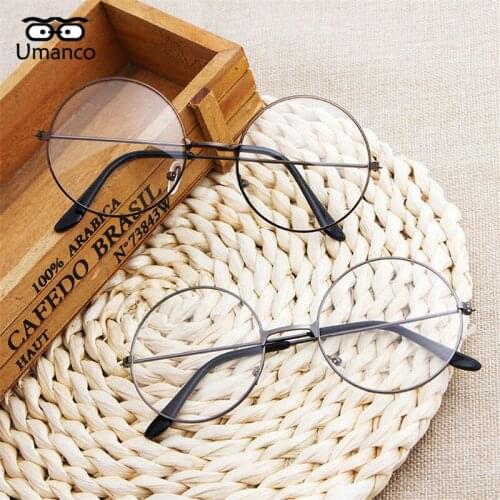 Umanco 2021 New Clear Reading Glasses For Women Men Round Alloy Frame Resin Lens Fashion Vintage Brand Show Photography Gifts