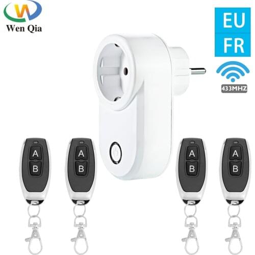 433Mhz Universal Wireless Remote Control Switch EU French Sockets 220V Plug 15A Smart Switch Electrical Outlets For Light/LED