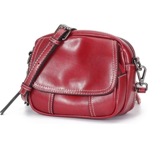 Vintage Women Messenger Bag Genuine Leather Small Handbag Luxury Designer Bags High Quality Mini Crossbody Bags For Ladies 2021