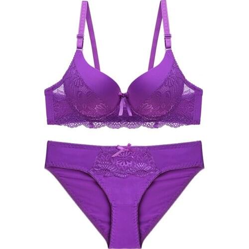 Women Bra And Panties Women Lingerie Set Thin Embroidery Push Up Bra Set Sexy Lace Underwear Set Floral Bras