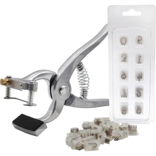 1 Set Pig Ear Tag Pliers Animal Ear Tattoo Clamp Sheep Pig Dog Identification Piercing Needle Mark Equipment Prick Plier