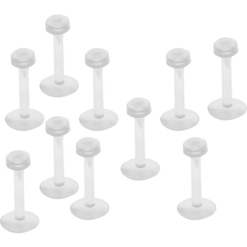 10x Women Acrylic Nose Pin Bone Stud Clear Transparent Jewelry