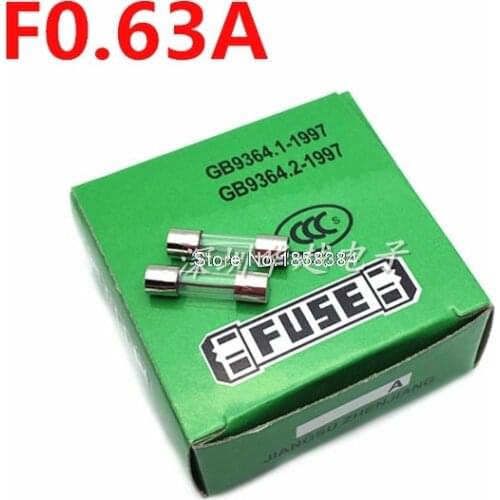 100 pcs/lot F630mA 250V 5 x 20mm Slow Blow Glass Tube Fuse, 630mA, 0.63A, 0.63 Amp