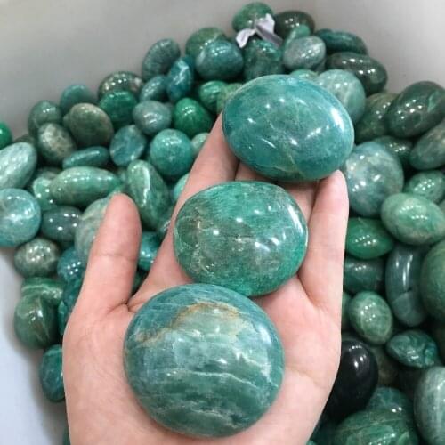 3pcs Natural mineral crystal stone Amazon stone palm stone for healing