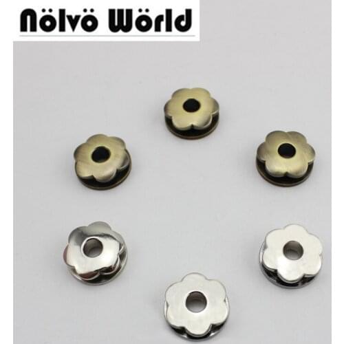 50pcs 4 colors,17mm quincuncial shape 100% Copper 5mm round hole screws eyelets for bracelets belts bags