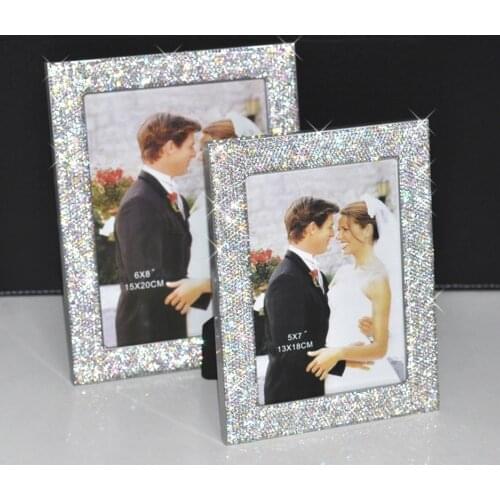 6/7/8inch High-end Crystal Rhinestone Photo Frame Styling Bling Frames for Pictures Personalized Home Desk Decor Kid Photo Frame