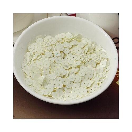 60g/lot 6mm Flat Round Sequins For Craft Bolsa Multi-colored 6mm Flat Sequins DIY Accessories Cream/Beige LNHOME