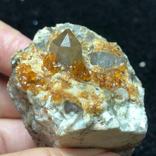 62.9g100% natural crystal and garnet mineral specimen stone home decoration healing energy ring teaching collection jewelry