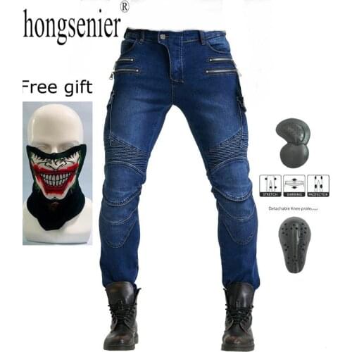 NEW Motorcycle Pants Men Moto Jeans Zipper Protective Gear Riding Touring Motorbike Trousers with Double Zip pocket Moto Pants