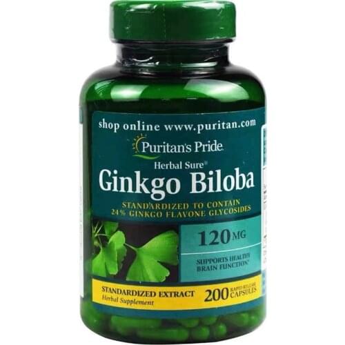 US imports Puritans Pride Ginkgo biloba extract 120mg 1 bottles =200 grain Prevention dementia memory decline
