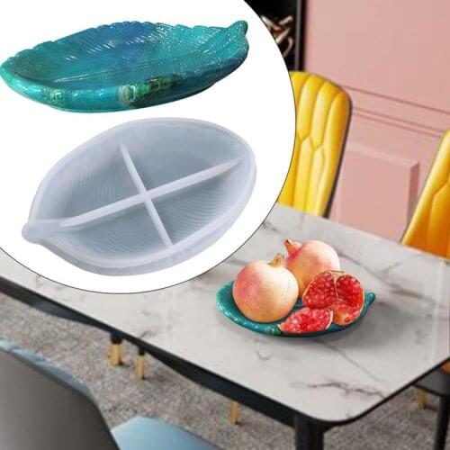 Leaves Shape Tray Silicone Mold DIY Crystal Epoxy Resin Mold Fruit Tray Jewelry Storage Resin Mould Home Decoration Making Tools