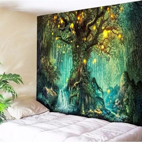 Wishing Trees 3D Print Tapestry Wall Hanging Psychedelic Decorative Wall Carpet Bed Sheet Bohemian Hippie Home Decor Couch Throw