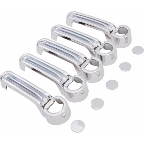 CHROME 4 Door Handle Cover and Tailgate Handle Cover 5PCS for 07-17 Jeep Wrangler JK / 08-12 Jeep Liberty / 07-11 Dodge Nitro