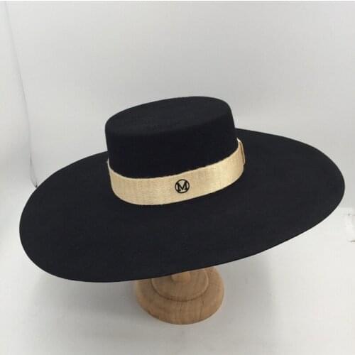 202108-nao-ins Australia wool autumn winter big brim model show classic fedoras cap men women leisure panama jazz hat