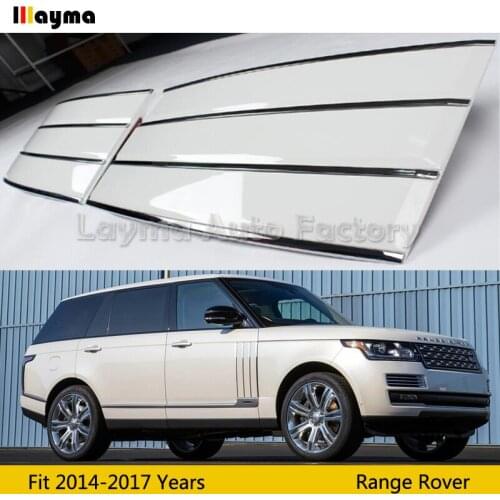 Side Fender Door Air Vents Kit Trim Gloss white Chrome line For Land Rover Range Rover Vogue 2014-2017 years car front fender