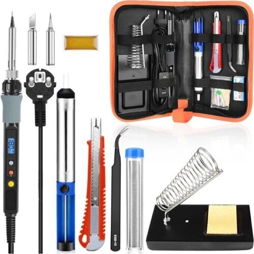 Digital Soldering Iron kit Electric Soldering Iron Desoldering Pump Soldering Tools with On-Offf Switch - 220V EU Plug