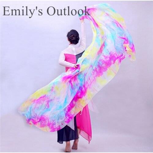 New Spring Down By The Sally Garden Tie Dyed Belly Dance Silk Veil Hand Thrown Scarf Pure Silk Kids Adults S L 2XL Free Shipping