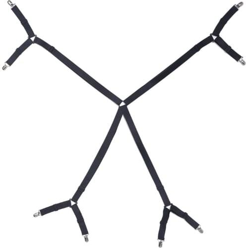 One set Crisscross Adjustable Bed/Fitted Sheet Straps Suspenders Gripper/Holder/Fastener -Keep your bed sheet in place