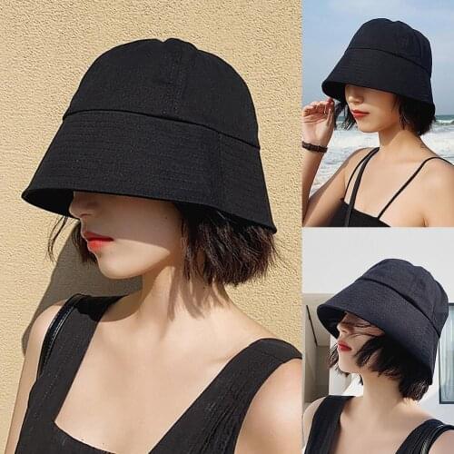 Solid Color Bucket Hat for Women Men Outdoor Sun Protection Wide Brim Bucket Cap Sun Hat Bucket Caps Fishing Hats Fisherman Hat