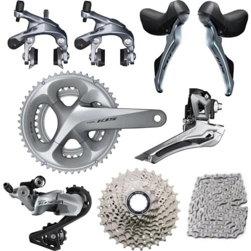 Shimano 105 R7000 Silver Groupset R7000 Derailleurs ROAD Bicycle 2x11 speed 50-34 52-36 53-39T 170 172.5MM 12-25,11-28/30/32/34T