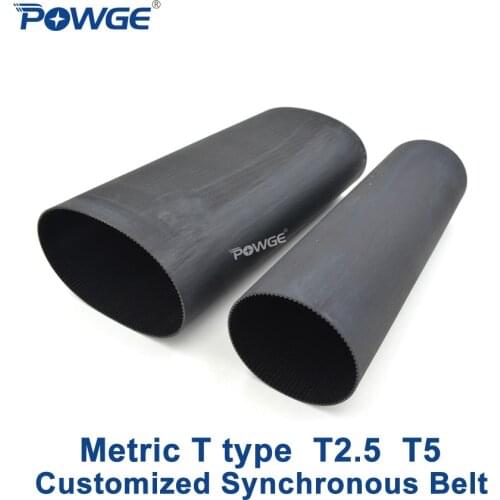 POWGE Metric T Type T2.5 T5 synchronous Pitch 2.5mm 5mm Customized production all kinds of Trapezoid T2.5 T5 Timing Belt pulley
