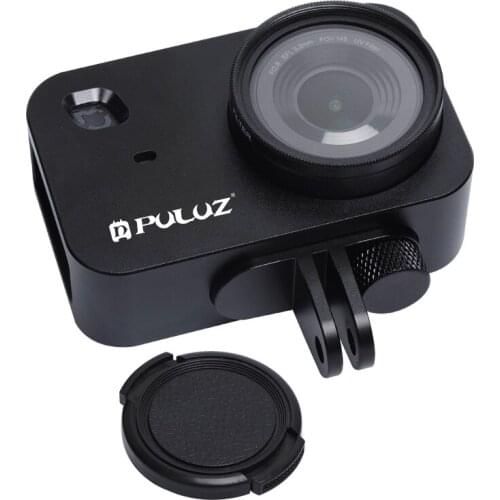 PULUZ CNC Aluminum Alloy Protective Cage Housing Shell with 37mm UV Filter Lens for Xiaomi Mijia Small Camera (Black)