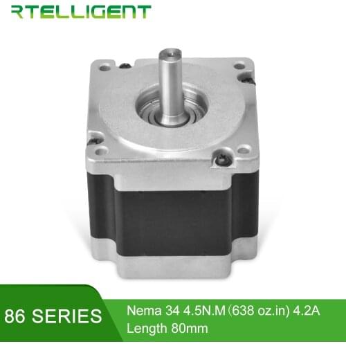 Factory Outlet 4.5N.M 4.2A Nema 34 Stepper Motor 86A4 Dc Motor 0.9/1.8 degree 4Lead 86 Step Electric Motor for 3D print CNC Kit