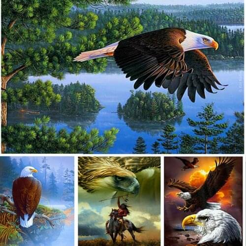 Lake forest Eagle rhinestone pasted cross stitch full square&round diamond painting abstract handcraft crafts home decor Wedding