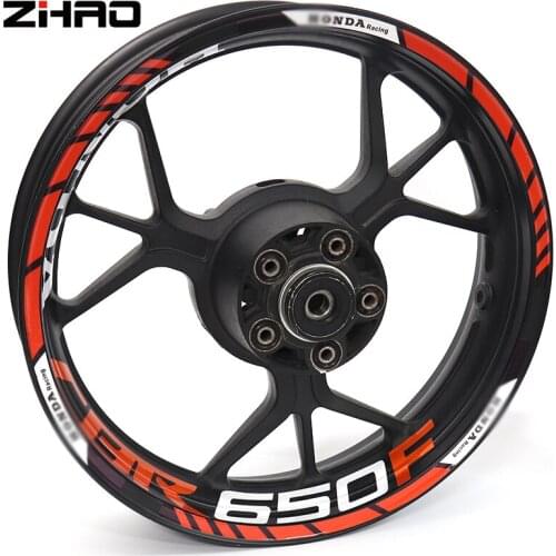 For Honda CBR650F CBR 650F Motorcycle Reflective Wheel Rim Stripe Decal Sticker Front Rear Decal Full Set