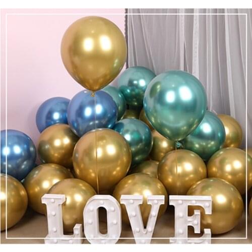 10pcs Air BalloonS Pear Latex Chrome Metal Balloons Globos New Year Wedding Anniversary Birthday Party Gender Reveal Decoration