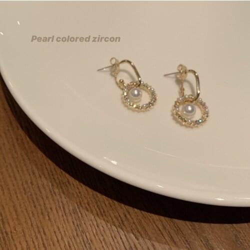 2021 New Temperament Net Red Pendant Earrings Female Temperament Fashion Niche Geometric Earrings S925 Ear-Raising Party Jewelry