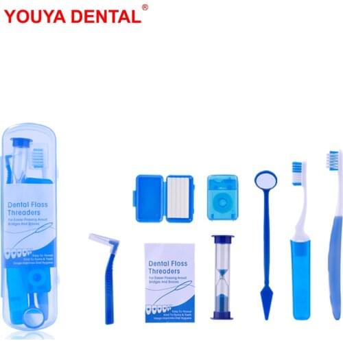 Dental Care Kits Teeth Whitening Tool Included Dental Mirror Floss Traction Line Orthodontic Toothbrush Seam Brush Hourglass Wax