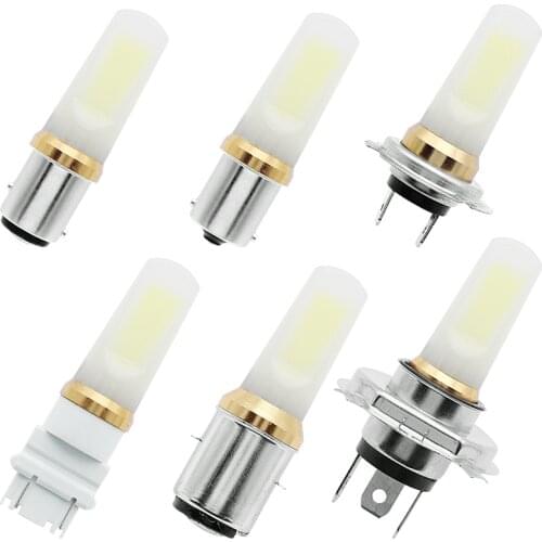 1Pc 12V 24V LED COB Car DRL Fog Light Signal Lamp 1156 1157 3157 H4 H7 BA20D Auto Tail Brake Light Reverse Bulb White/Yellow