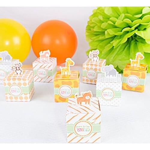1pcs/lot Safari Party Gift Box Birthday Party Decoration Baby Shower Birthday gift bags birthday Boy Girl Candy Box Gift Box