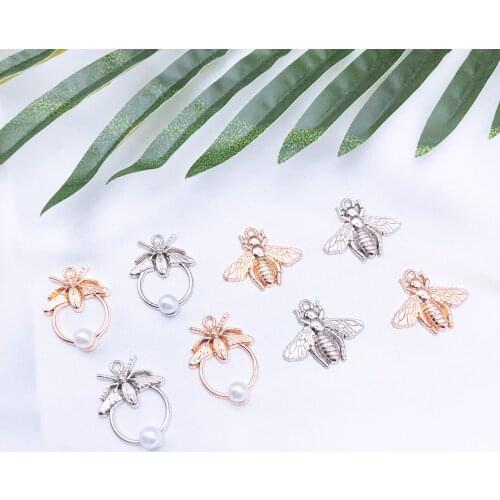 10pcs New Arrival Bee Dangle Earring Charms Alloy Findings DIY Animal Pendant Make Necklace Bracelet Jewelry Accessories