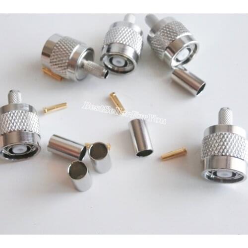 10Piece RP-TNC RPTNC Male Plug Crimp For RG58 RG142 RG400 LMR195 Cable RF Connector