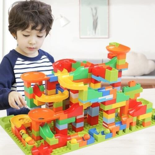 330PCS Mini Size Marble Race Run Building Blocks Compatible Brand Block DIY Funnel Slide Blocks Model Children Educational Toys