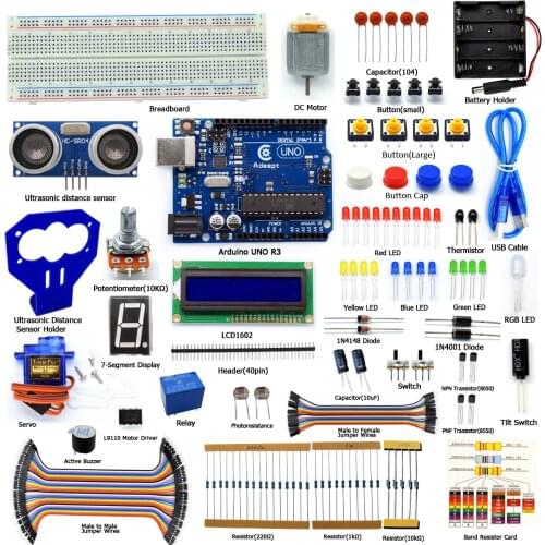 Adeept DIY Electric Arduino Starter kit for Arduino UNO R3 Ultrasonic Distance Sensor with Guidebook Freeshipping Book diykit